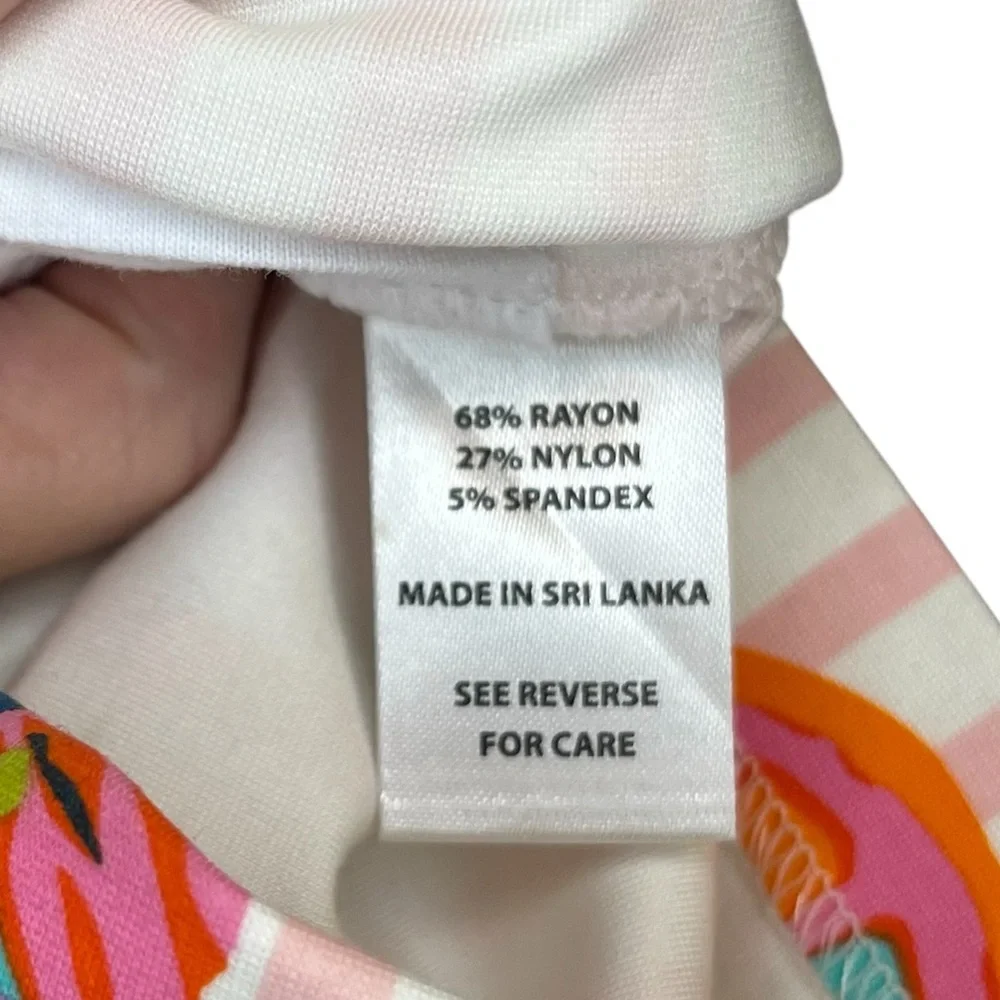 Spartina 449 Bright Floral Fruit Printed Pink White Stripe Short Vacation Preppy - Picture 12 of 12